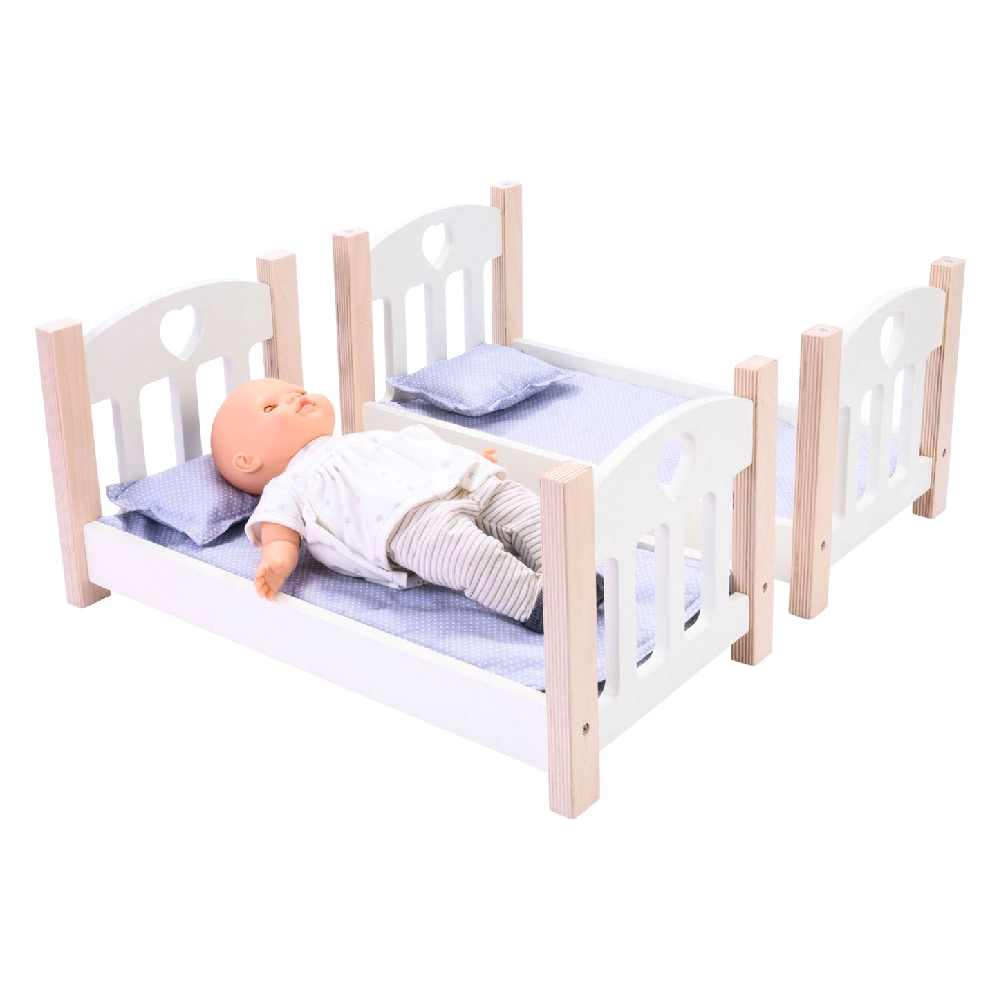 Puppen Etagenbett grau weiß