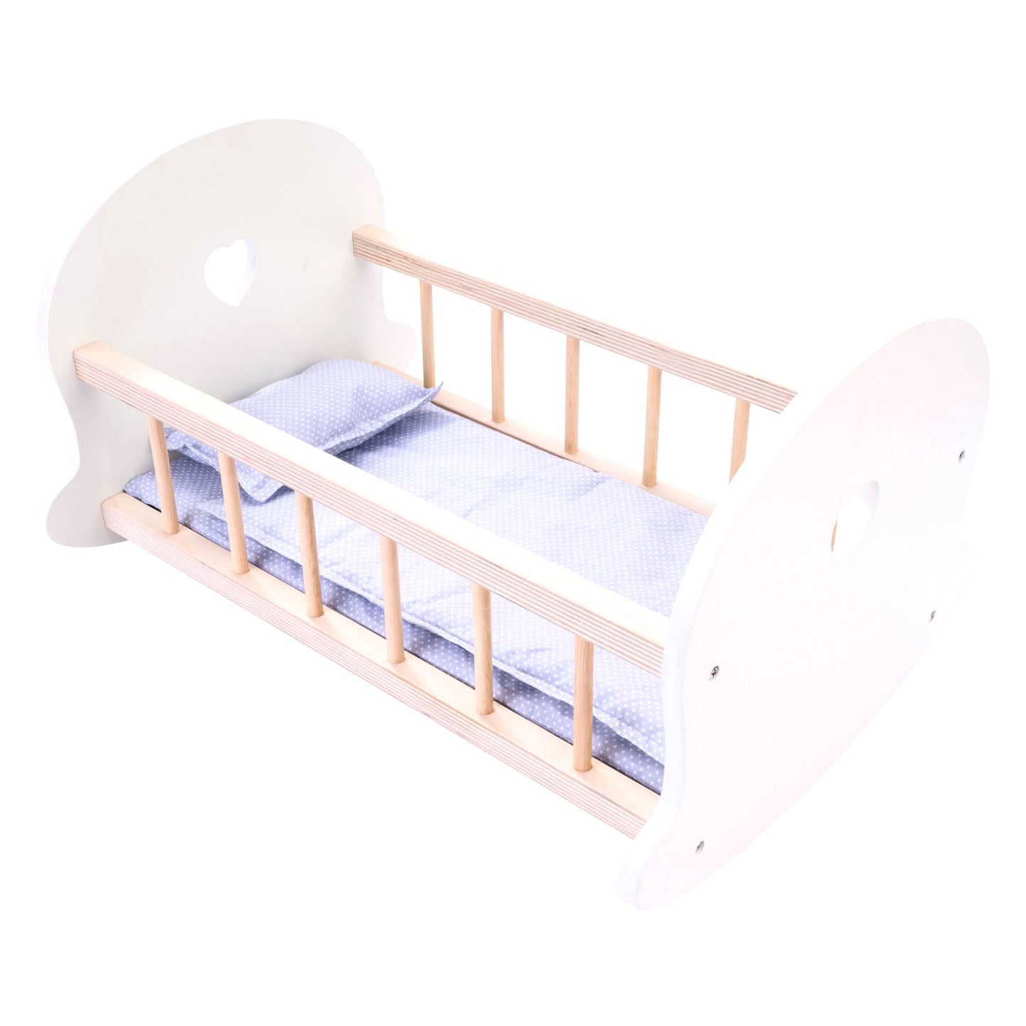 Puppenbettschwung Cradle, grau weiß