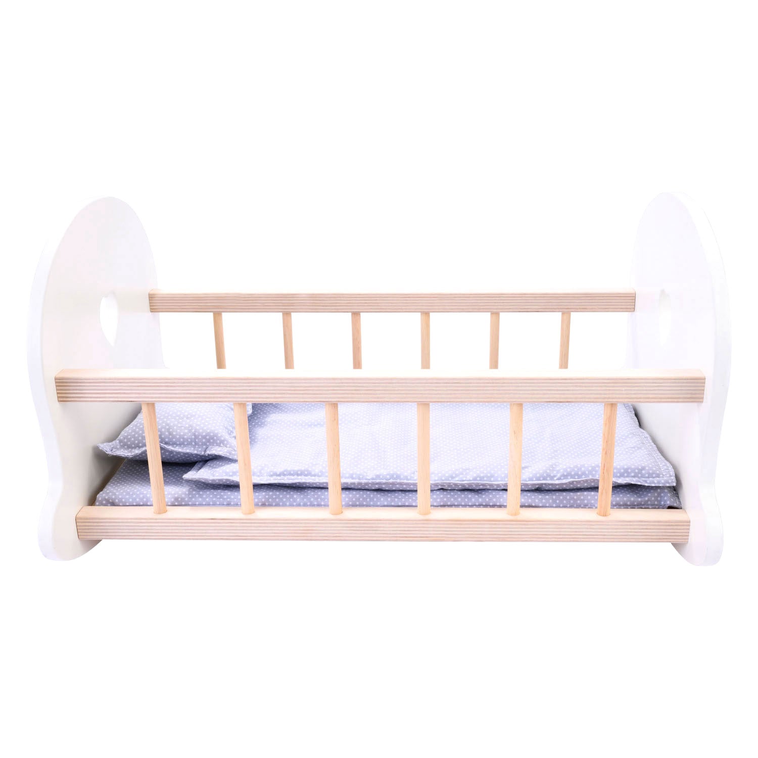 Puppenbettschwung Cradle, grau weiß