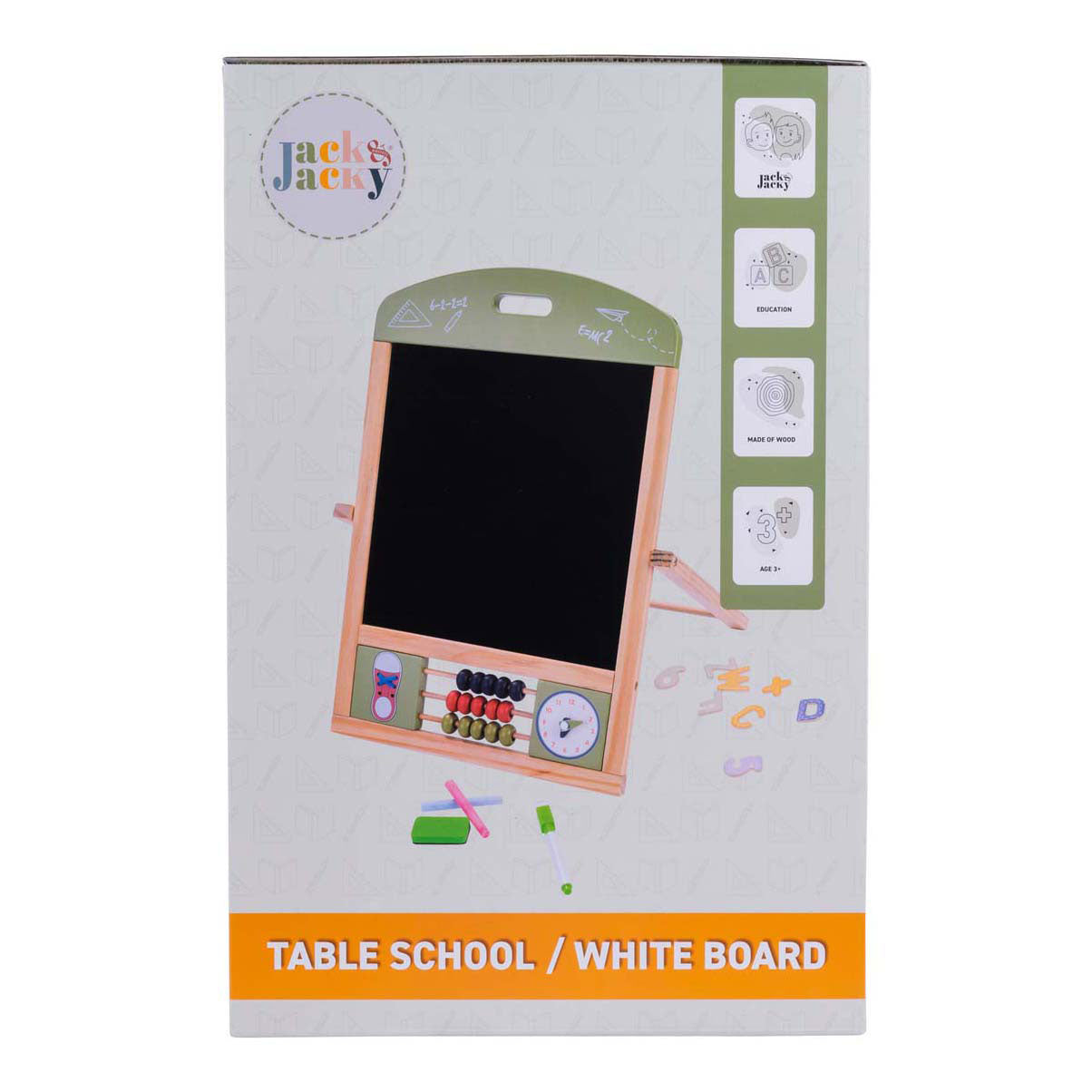 Holztischschule und Whiteboard