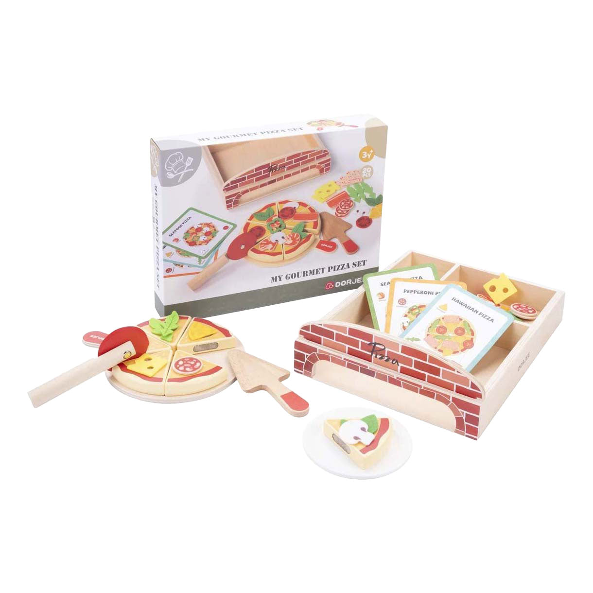 Gourmet-Pizzaset aus Holz, 20-teilig