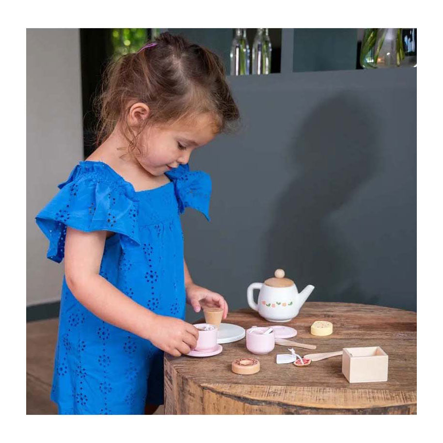 Teespielset aus Holz, 17-teilig