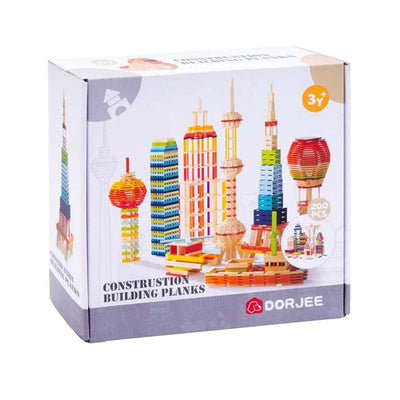 Dorjee -Baubretter Set von 200 Teilen mehrfarbig