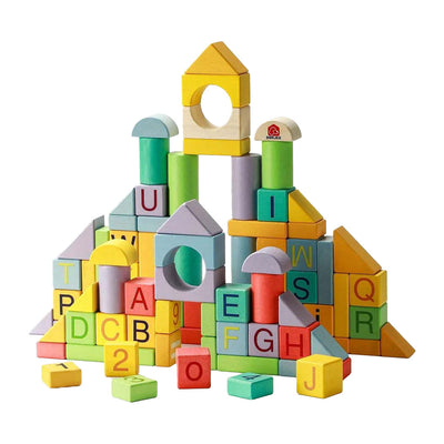 Holzbausteine ​​bunt, 84-tlg.