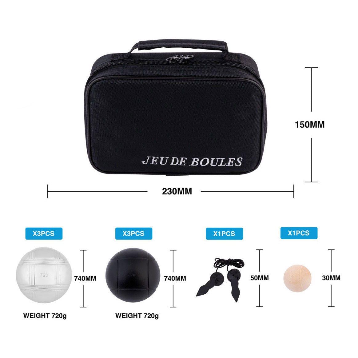 Jeu de Boules-Set im Beutel
