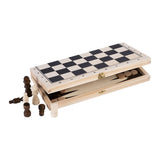Langfield -Schach- und Backgammon -Holzkassette 30x16x4 cm - afbeelding 4