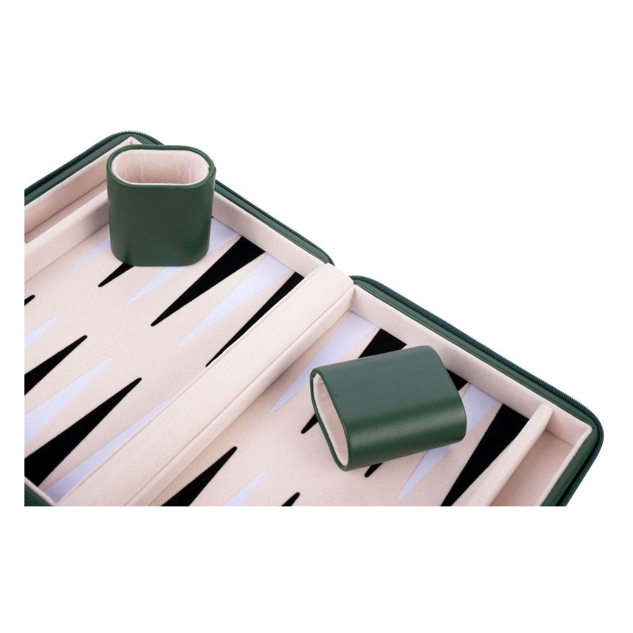 Backgammon-Reisespiel mit Reißverschluss – grün