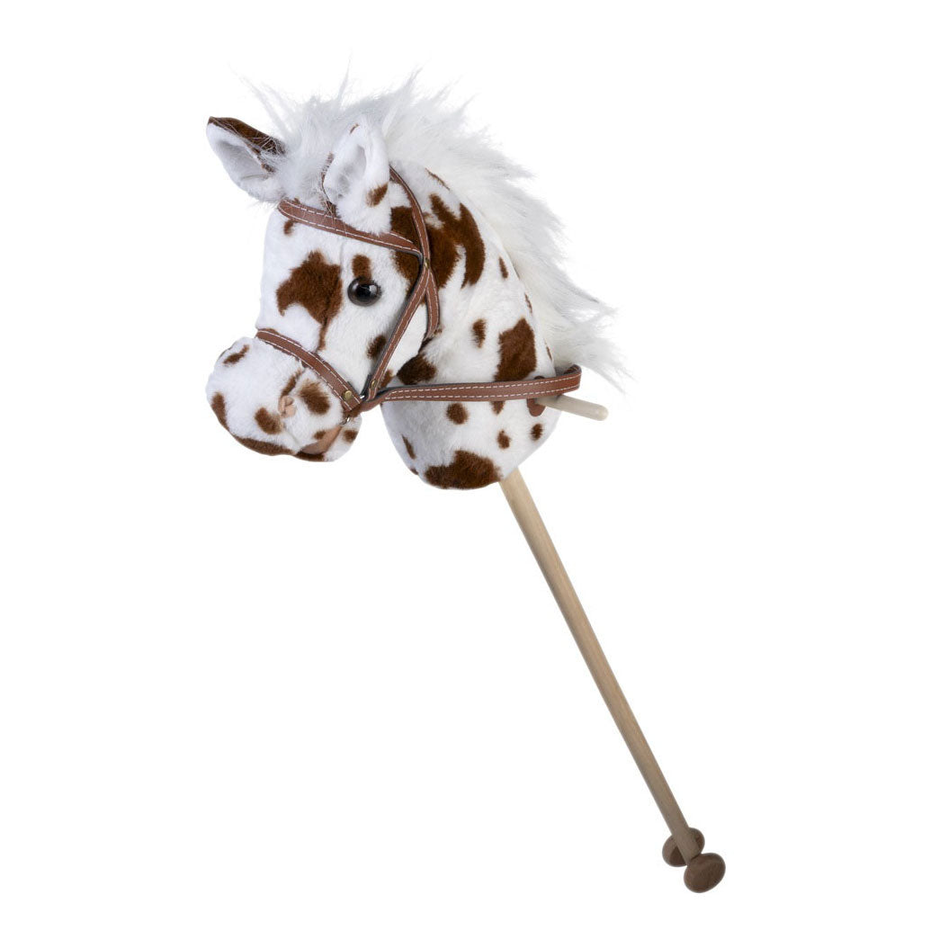 Houten stokpaardje gevlekt - 95cm
