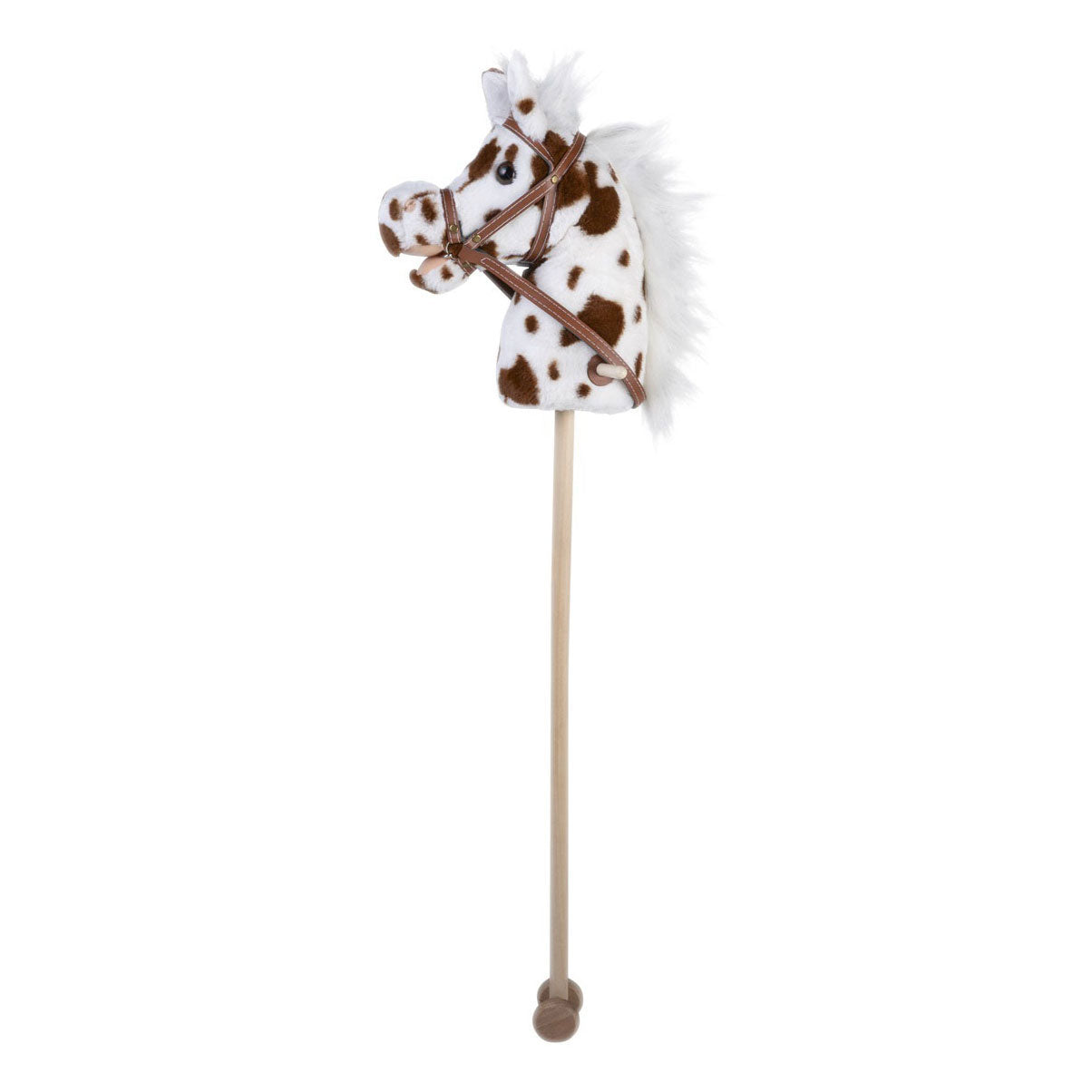 Houten stokpaardje gevlekt - 95cm