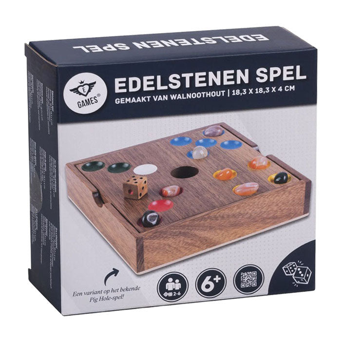 Walnussholz-Edelsteinspiel – 2 bis 6 Spieler