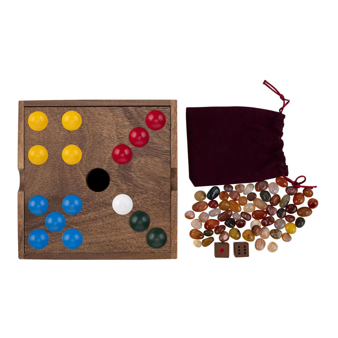 Walnussholz-Edelsteinspiel – 2 bis 6 Spieler