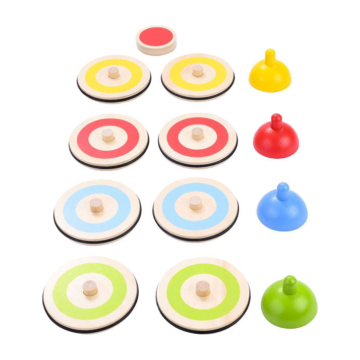Indoor-Curling-Spiel aus Holz – 2 bis 4 Spieler