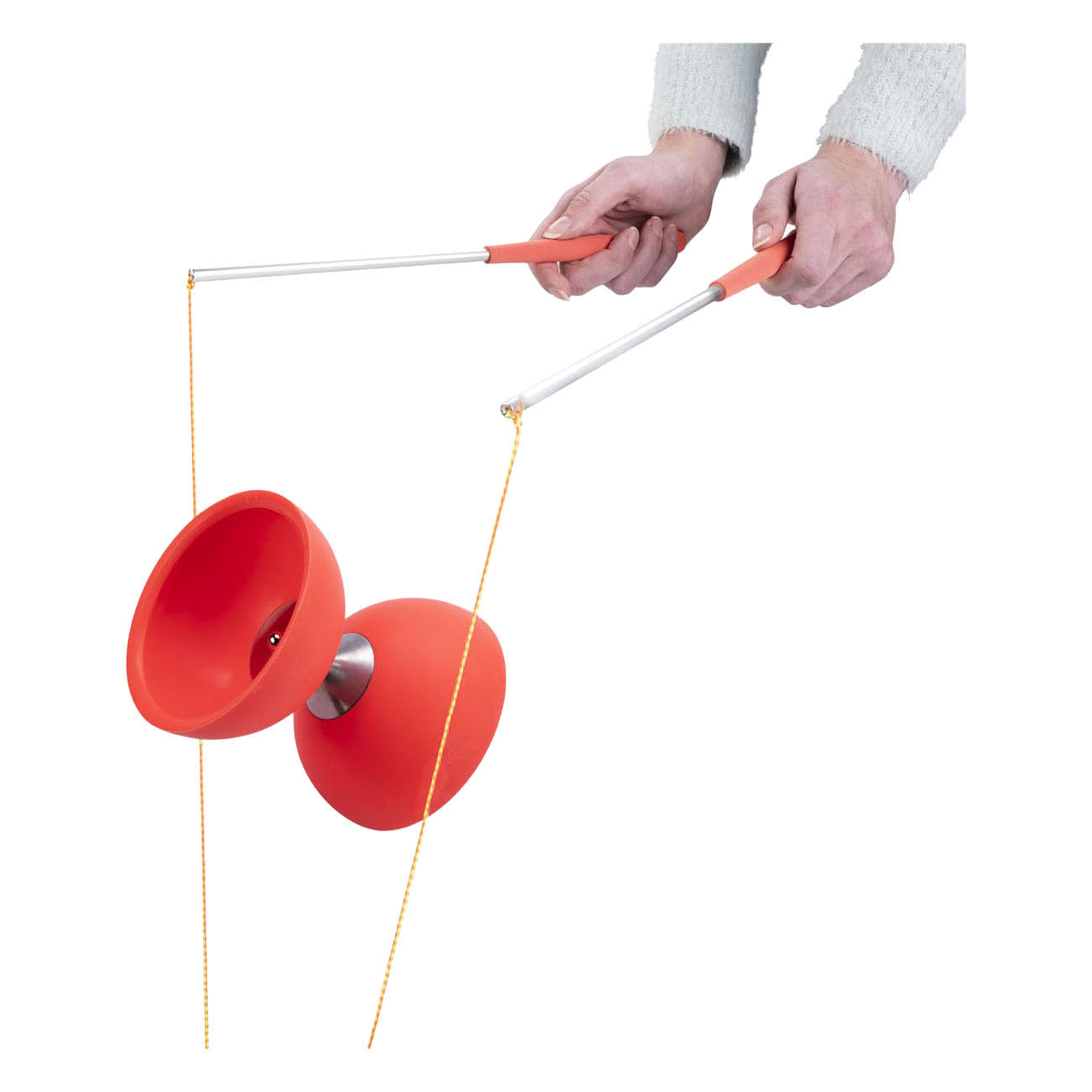 Engelhart Diabologummi mit Aluminiumstäben rot