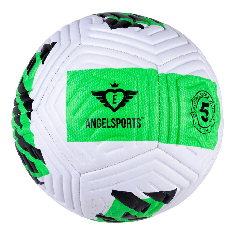 Engelhart Fußball weiß grün schwarz Größe 5 – 400 Gramm – Ball für Outdoor, Training und Freizeit