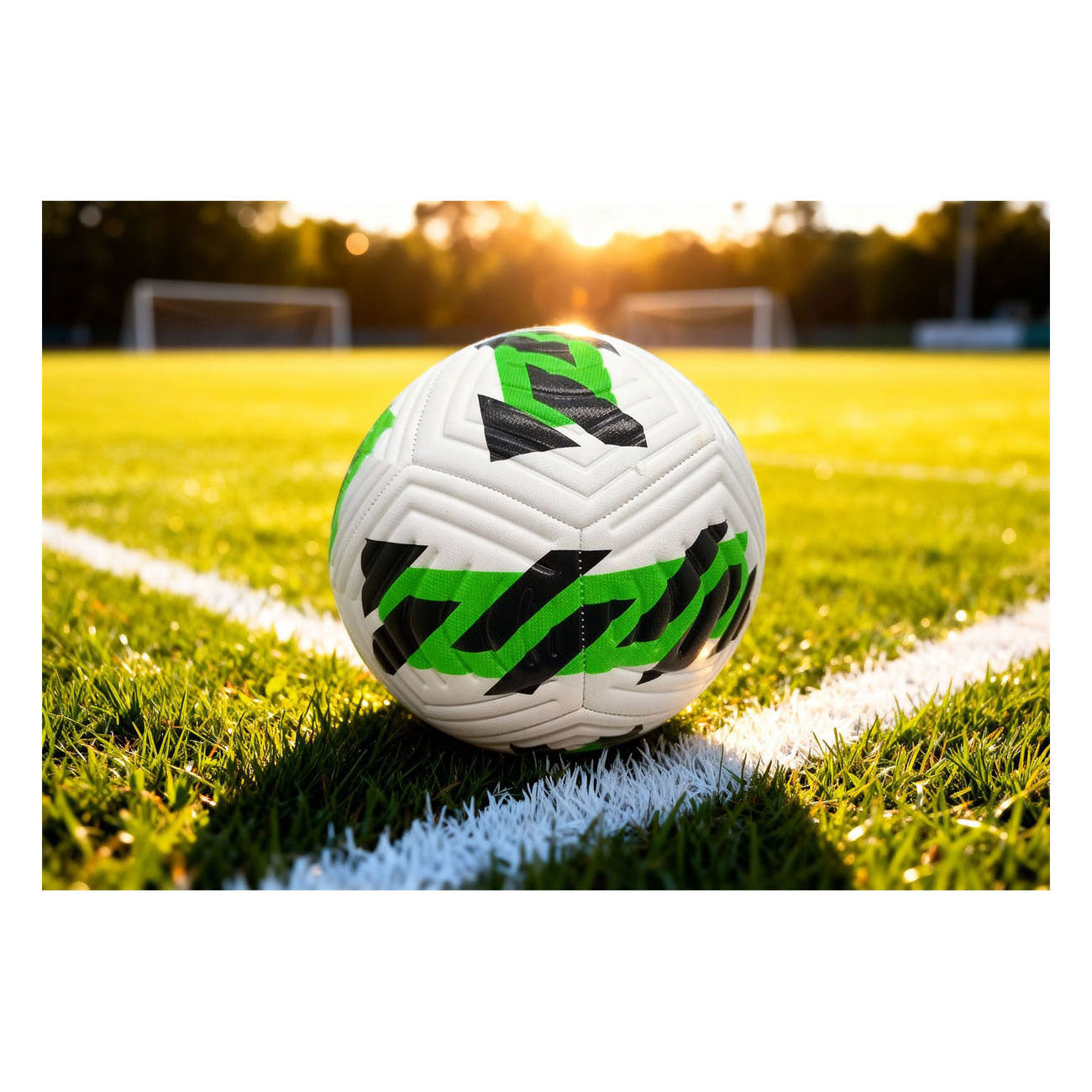 Engelhart Fußball weiß grün schwarz Größe 5 – 400 Gramm – Ball für Outdoor, Training und Freizeit