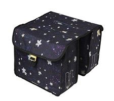 Basil Stardust Double Bag - doppelte Fahrradtasche für Kinder, wasserabweisend, reflektierende Streifen, 20L, Nachtschatten