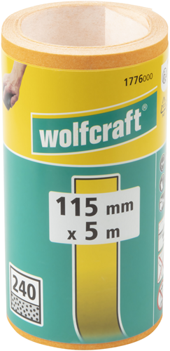Wolfcraft Schleifpapierrolle | für Holz Metall | 5m x 115mm | Körnung 240 | 1 Stück - 1776000