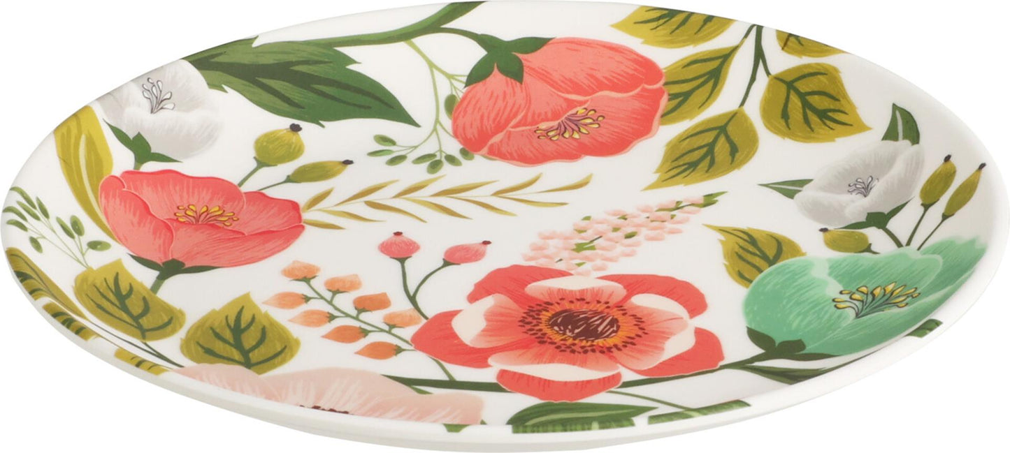 Cozydecor Teller flach Melamin Blumen ø20cm