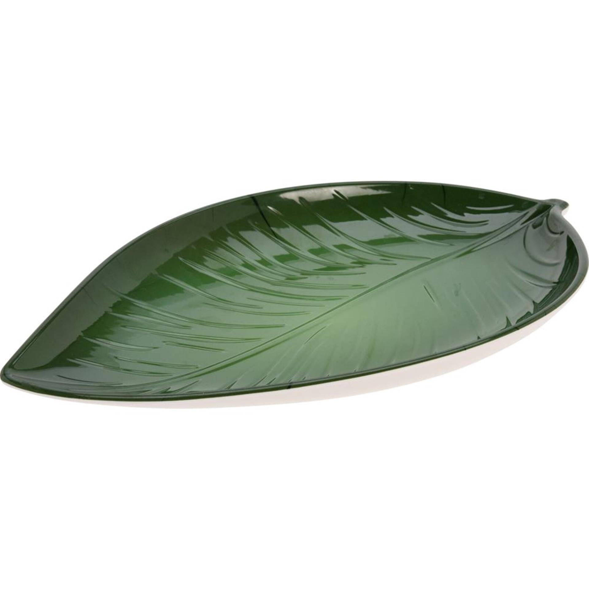 Excellent Houseware Teller aus Melamin in Blattform, 41 x 24 cm