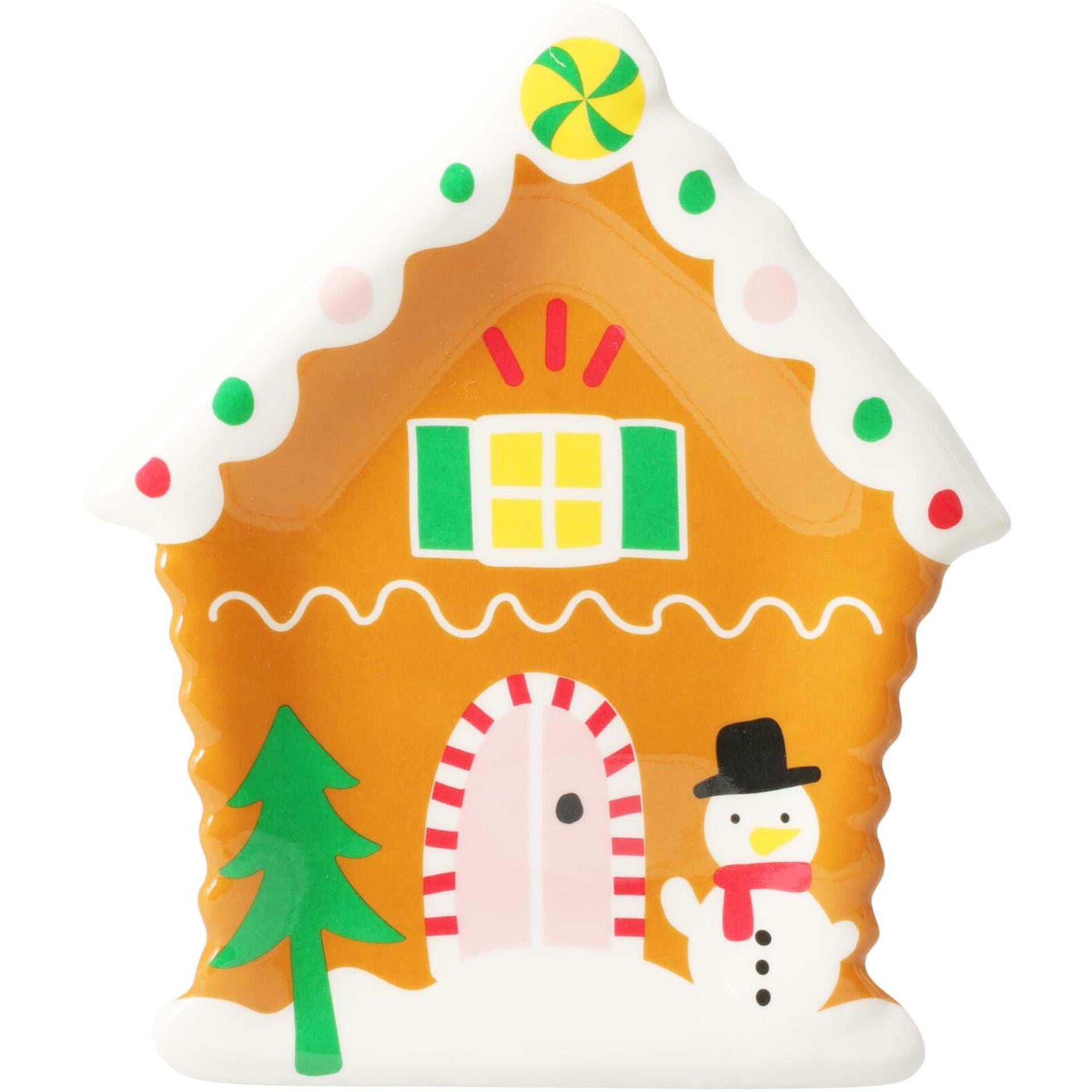 Home Styling Weihnachtsteller Melamin 19,8x16 Lebkuchenhaus