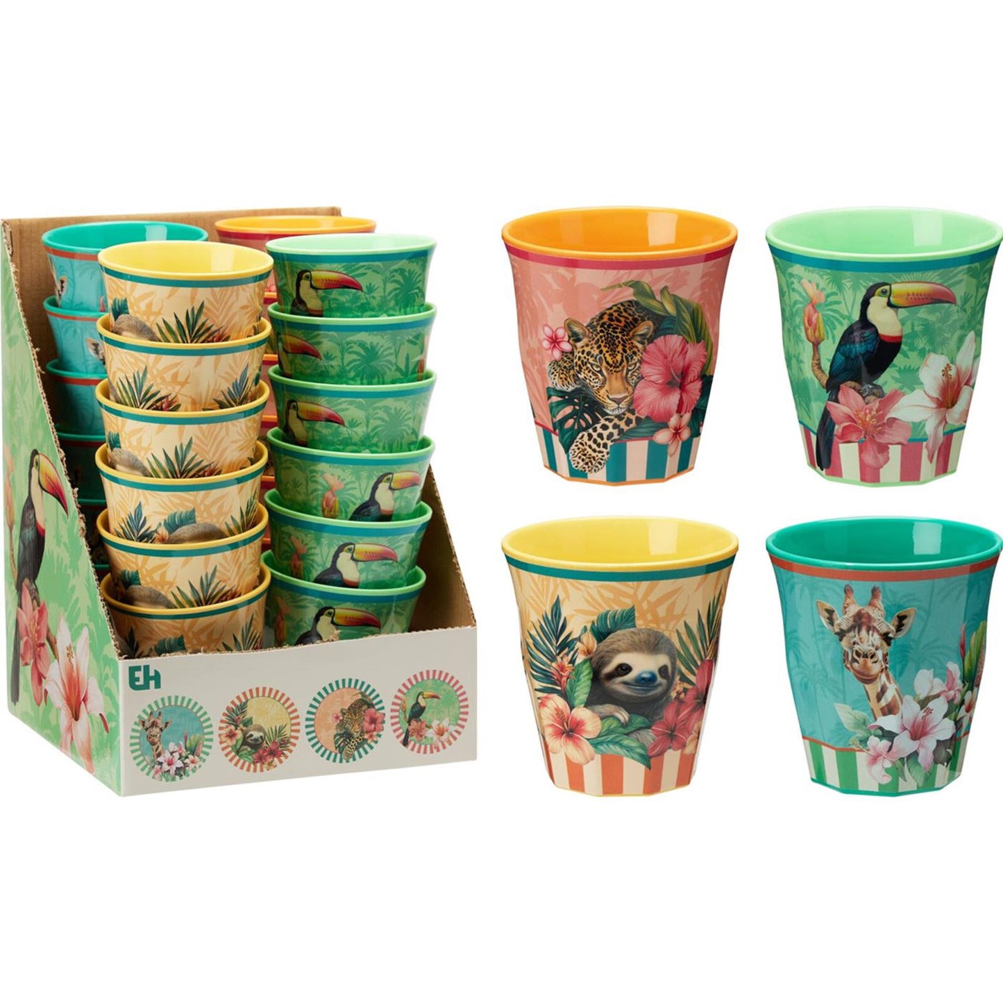 Ausgezeichneter Haushaltsbecher aus Melamin, ø8,8 x H9 cm, tropisch