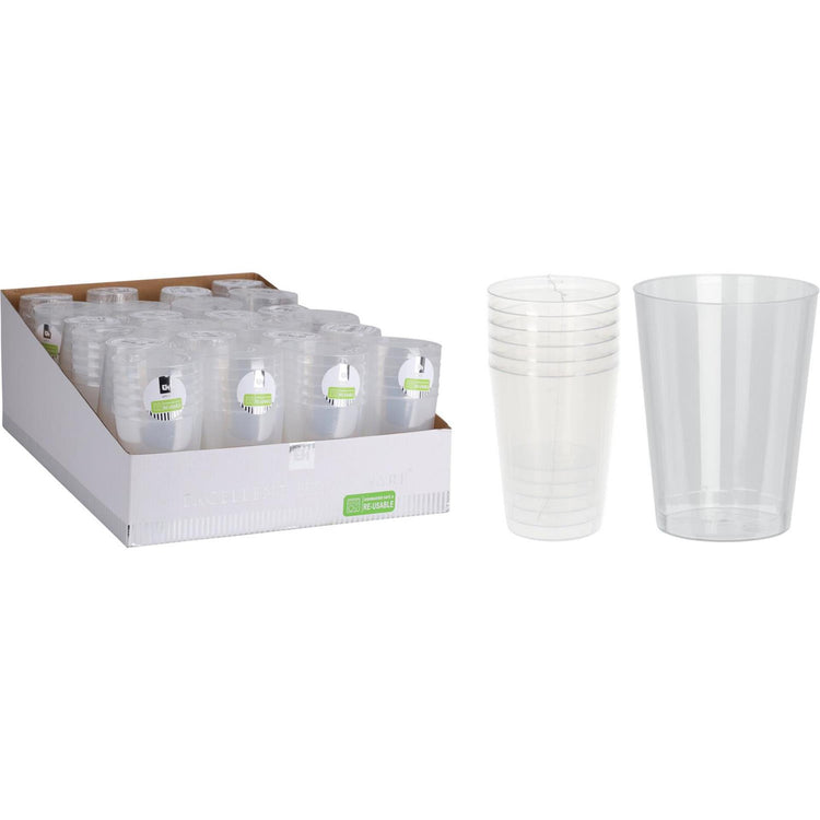 Excellent Houseware Trinkglas aus Kunststoff, 280 ml, 6er-Set