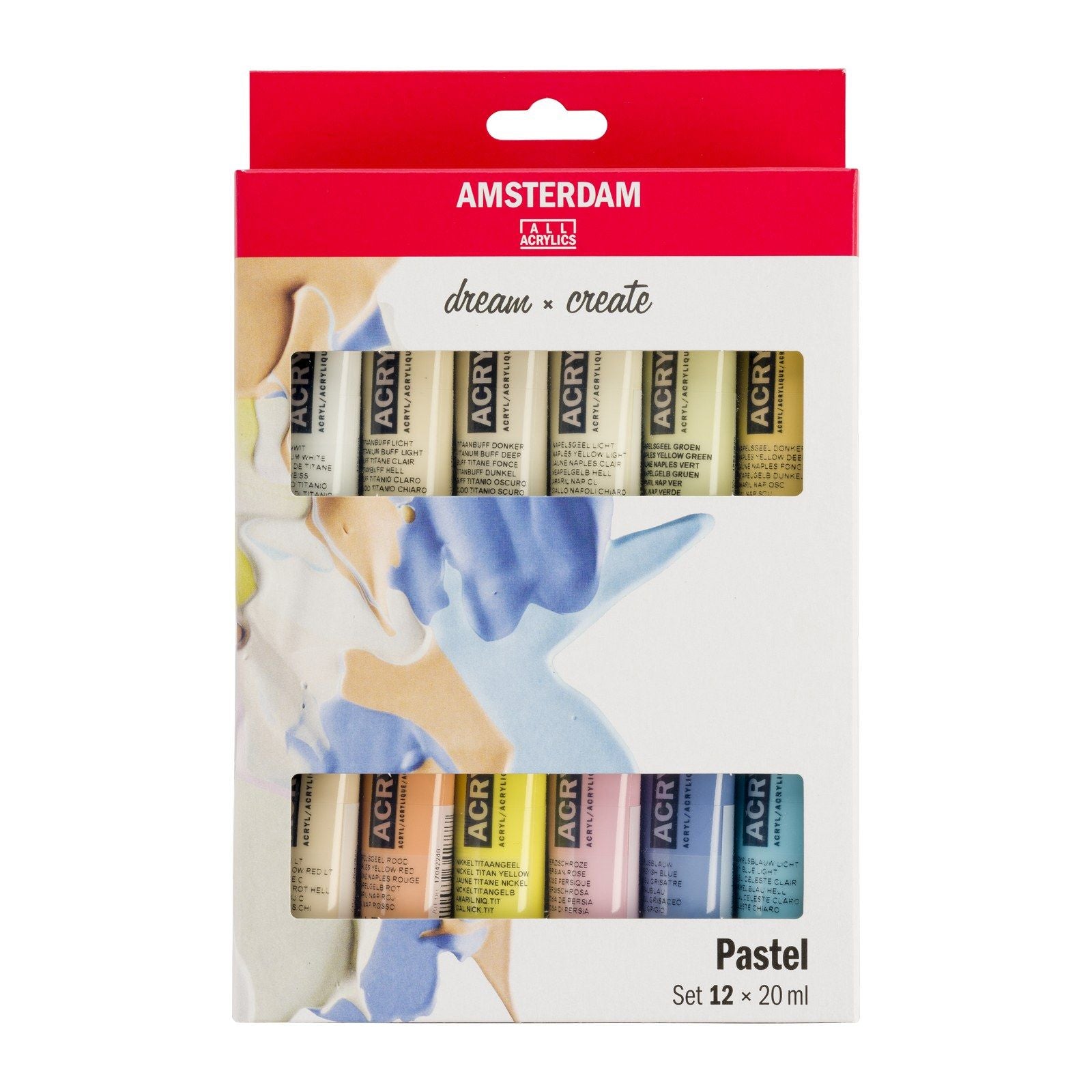 Bruynzeel Amsterdam Standard-Serie Acrylfarben-Pastell-Set 20 ml, 12-tlg.