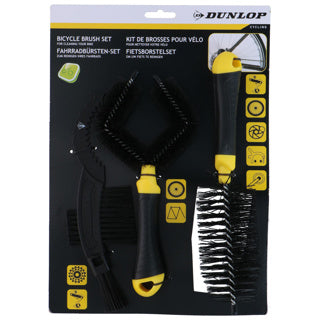 Dunlop-Fahrradbürste Set gelben schwarzen 3-teiligen