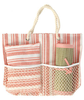 Strandtasche mit Strandmatte und Kissen