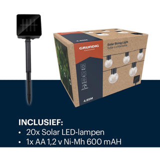 Solarbetriebene Gartenbeleuchtungsgirlande 4,9 m | 2 Stk