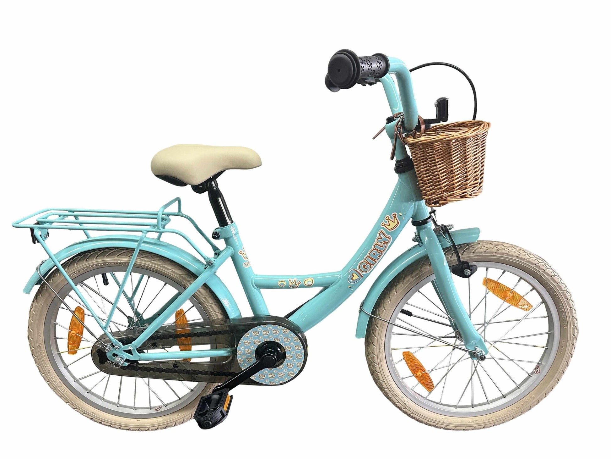 Bikefun Kinderfahrrad Girly 18 Zoll – mit Korb und Bremsnabe – Blau