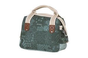 Basil Bohème City Bag - Grüne Hand-, Schulter- und Lenkertasche - 8L - Wasserabweisend - Trendiger Bohème-Druck