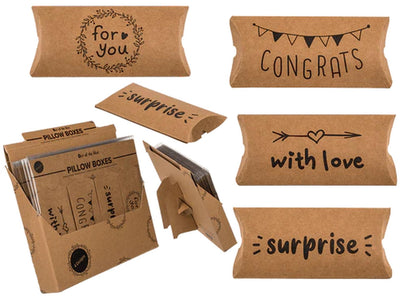 Out of the Blue-Geschenkbox aus Kraftpapier mit Text, 14 x 6 cm