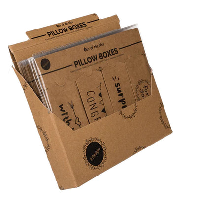 Out of the Blue-Geschenkbox aus Kraftpapier mit Text, 14 x 6 cm