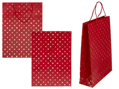 Out of the blue Geschenktüte Herzen rot 25x8,5x34cm