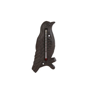 Outdoor -Thermometer Vogel alter Brownmetall 17x8x1cm