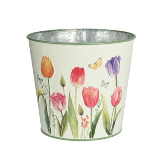 Blumentopf Zink Außendurchmesser 13,3 cm H 11,5 cm | 4 Stück