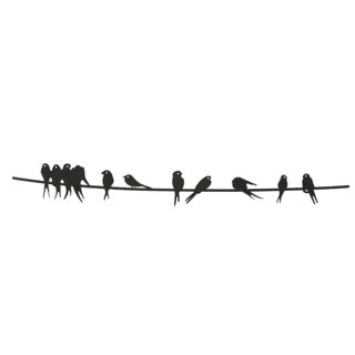 Wanddeko Vögel aus Eisen außen 60 cm | 4 Stück