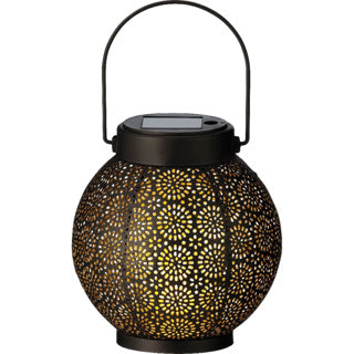 Solarlaterne Metall Black Gold 14 cm Durchmesser