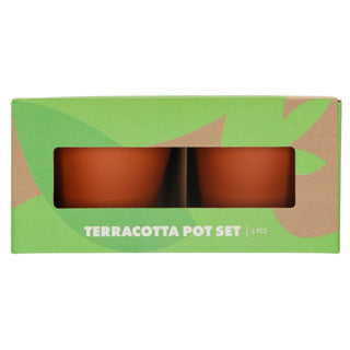 Terrakotta -Töpfe mit Schnittlauch und Basilikumsamen 13,5 cm