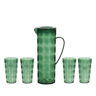 Pass mit 4 Trinkgläser aus Kunststoffgrün -grüner Set von 5 Pass