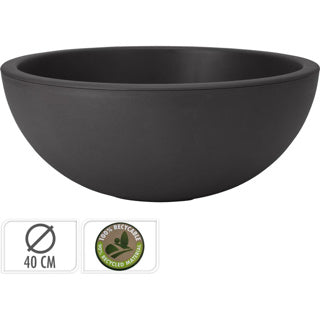 Pro Garten Garten Plantotpot Blumentopf rund Plastik -Anthrazit 40x16 draußen