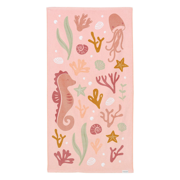 Kleine niederländische Badetuch -Ozeanträume rosa