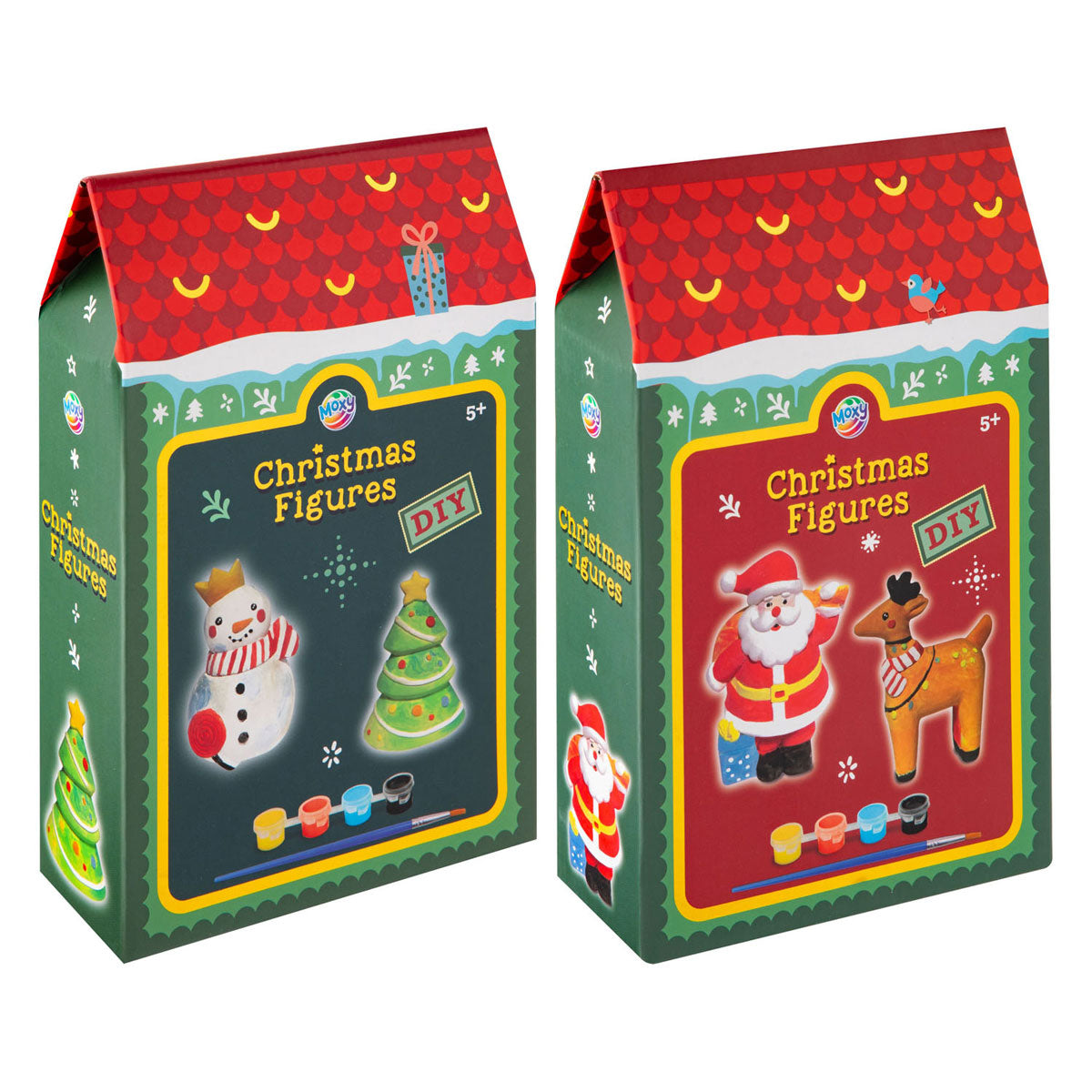 Kreative Bastelgruppe bemalt eigene Weihnachtsfigur – inklusive Pinsel und Farbe