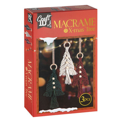 Kreatives Bastelgruppen-Set Makramee-Aufhänger Weihnachtsbäume – 3-tlg.