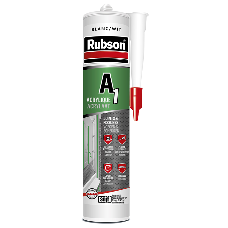 Rubson 1067827 – A1 Acryl-Dichtstoff weiß 300 ml | 5 Stück