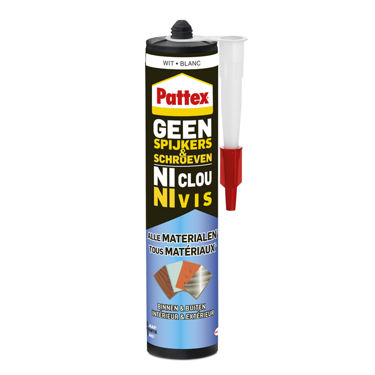 Pattex 1066001 – keine Nägel, keine Schrauben, innen-außen, weiß, 390 g | 12 Stück