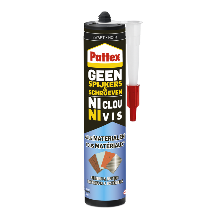 Pattex 1066003 – keine Nägel, keine Schrauben innen-außen schwarz 390g | 12 Stück