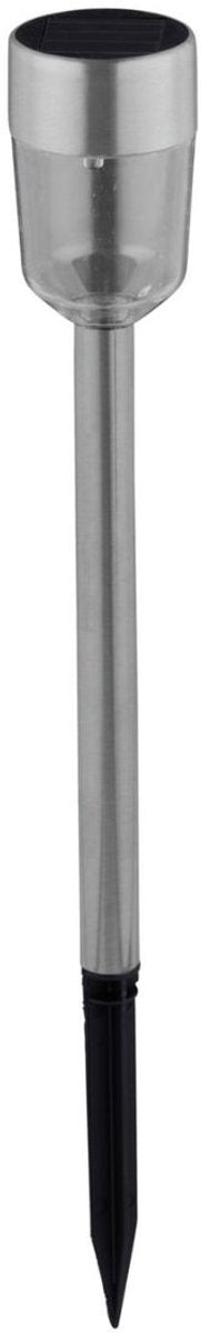 Grundig Solar-Gartenlampe - Edelstahl - 1 LED-Lampe - IP44 spritzwassergeschützt - Brenndauer 6-8 Stunden - Silber