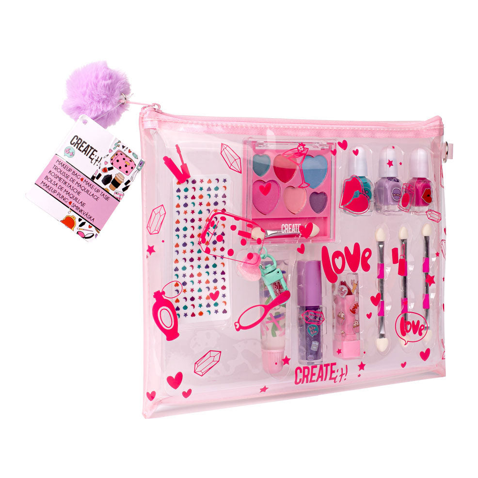 Erstelle es! Schönheits -Make -up -Tasche mit Inhalt